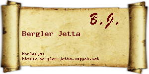 Bergler Jetta névjegykártya